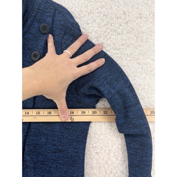 Ali Miles Tunic Top Size Small Artsy Cowl Neck Lagenlook Blue Accent Buttons - Picture 3 of 7